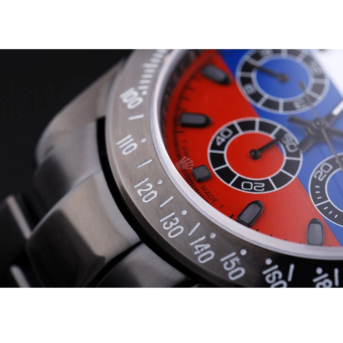 Rolex aaa copy Flag Bracelet Black Russian Cosmograph Daytona Dial Rolex 7472 0528